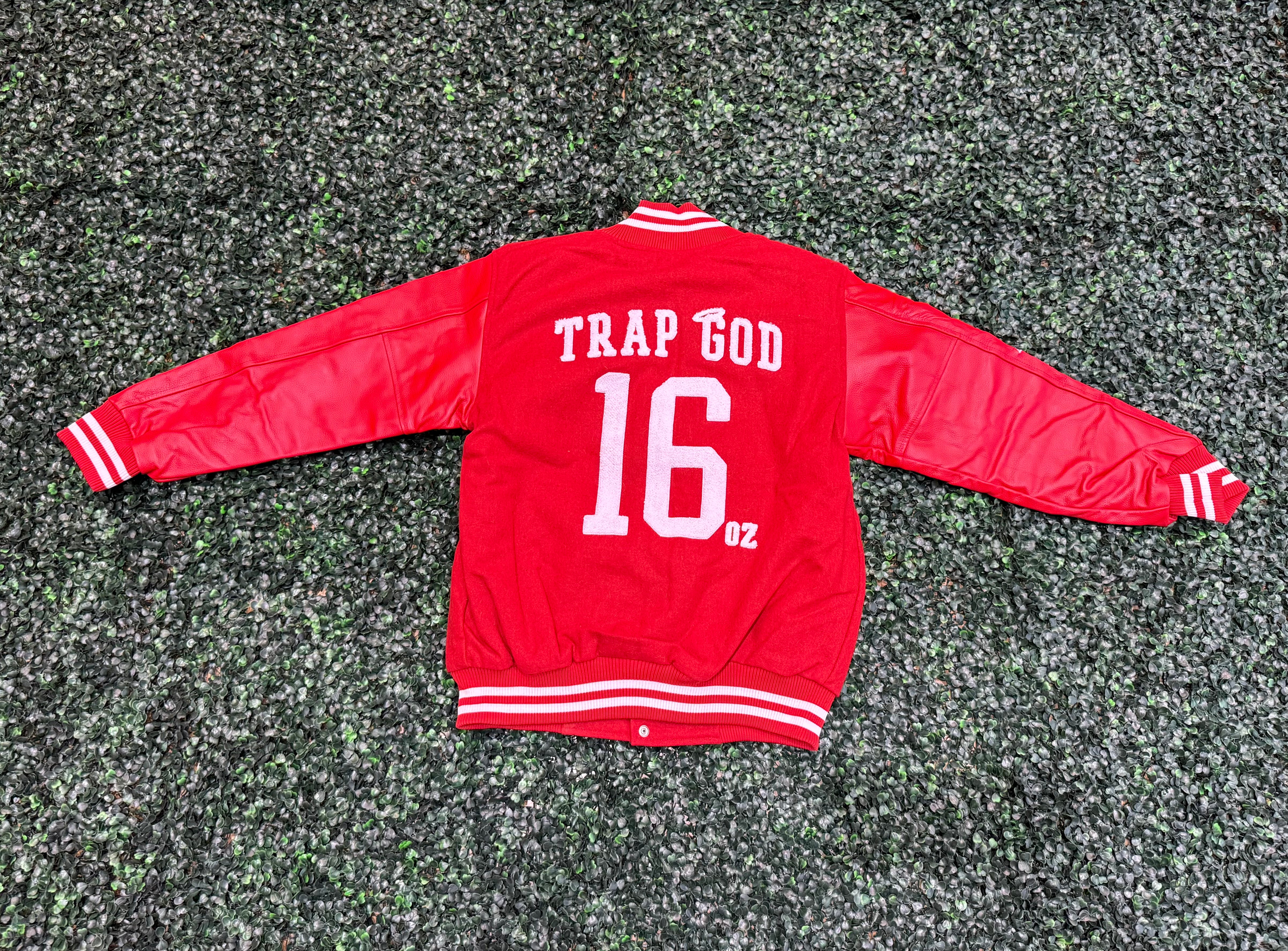 Trap Goin Off Red Letterman Jacket