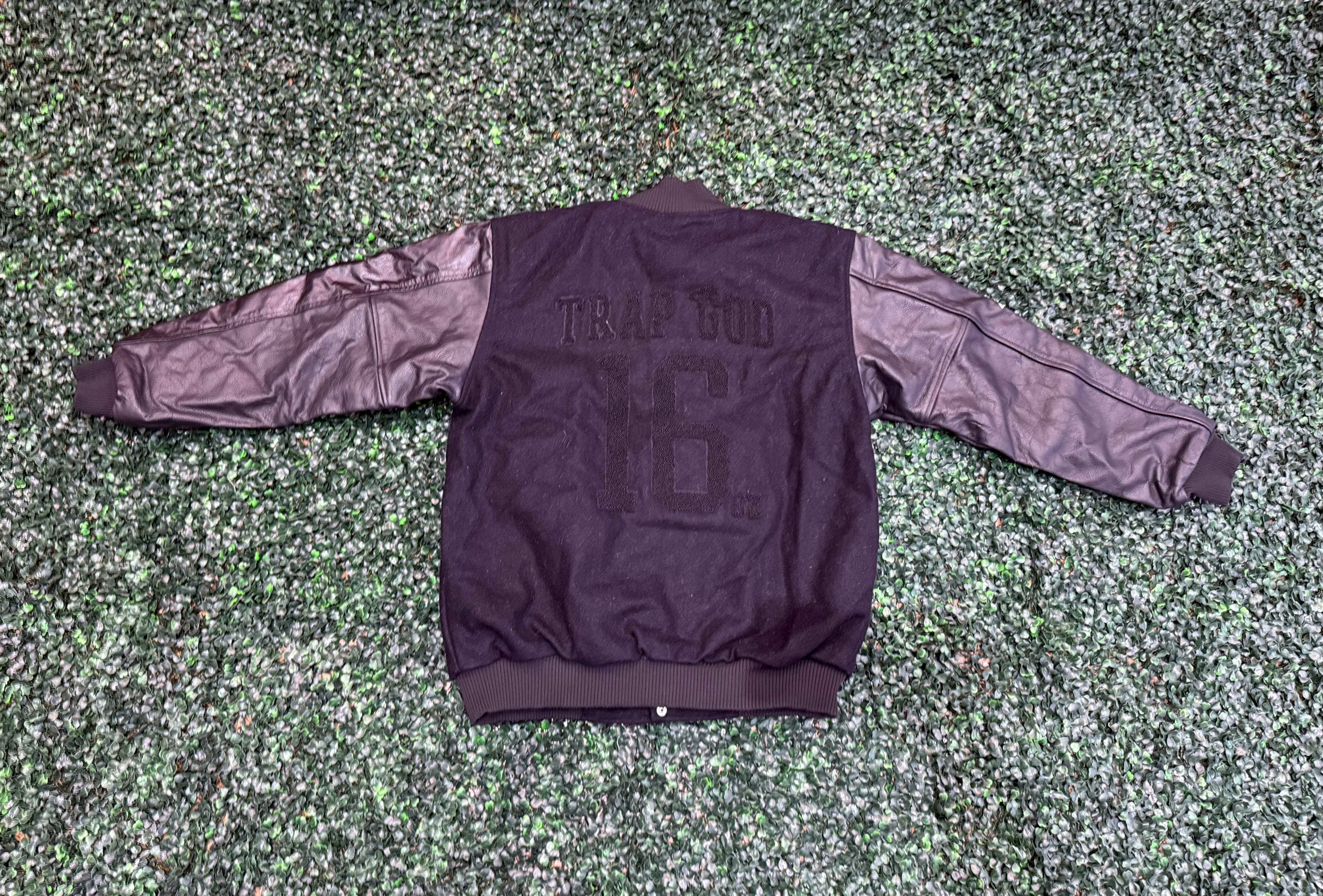 Trap Goin Off Black Letterman Jacket
