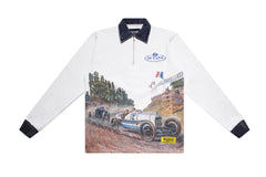 OCTANE LONG SLEEVE POLO ZIP UP SHIRT (WHITE)