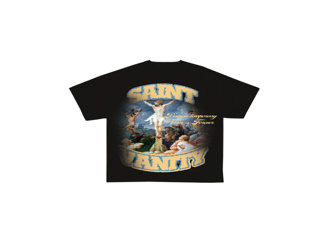 Saint Vanity Blurry Cross T-Shirt Black