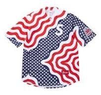 Supreme New York USA Shop S Logo Baseball Henley Flag (CS)