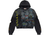 Vale Forever Glitch Waffle Thermal Zip Up Hoodie Black (PN)