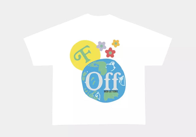 RED LETTERS - SPACE F OFF TEE - WHITE