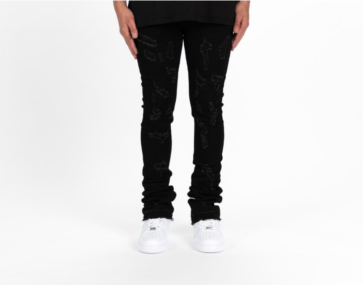 PHEELINGS - NOW OR NEVER" FLARE STACK DENIM - BLACK