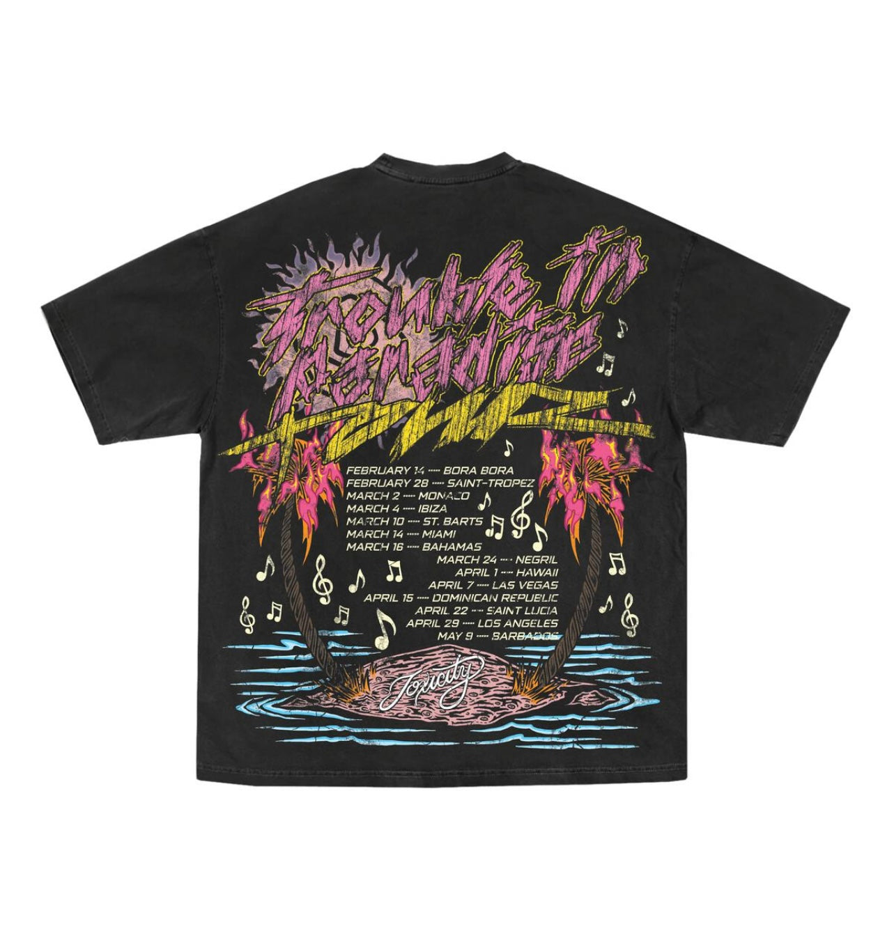 TOXICITY -  TROUBLE IN PARADISE TEE - BLACK