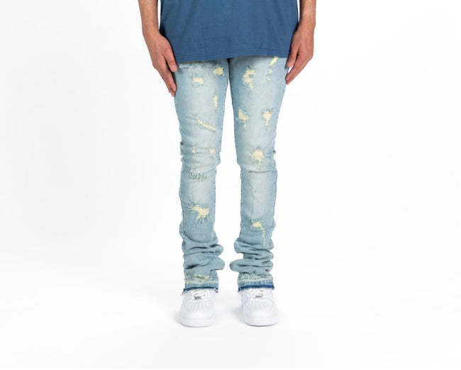 PHEELINGS - NOW OR NEVER" FLARE STACK DENIM - LIGHTBLUE