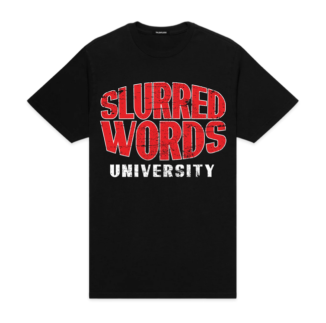 Slurred Words University Black Tee (JR)