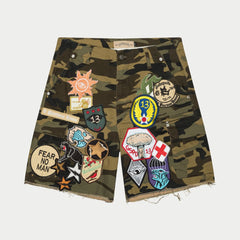 GODSPEED- Patchwork Camo Shorts