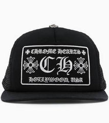 Chrome Hearts CH Hollywood Trucker Hat Black/Black (CJ)
