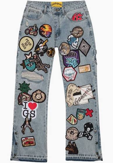 GODSPEED- Patchwork Jeans Light Denim