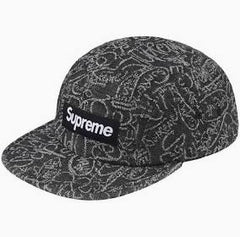Supreme Handwriting Denim Camp Cap Black (CJ)