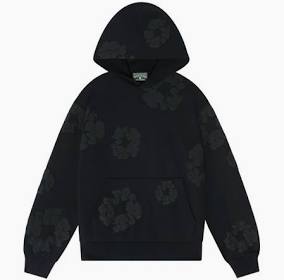 Denim Tears Cotton Wreath Hoodie Black Monochrome (JW)