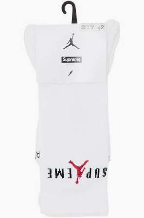 Supreme Jordan Crew Socks (2 Pack) Black/White (CJ)