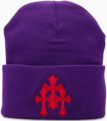 Chrome Hearts Triple Cross Watch Beanie Purple (DY)