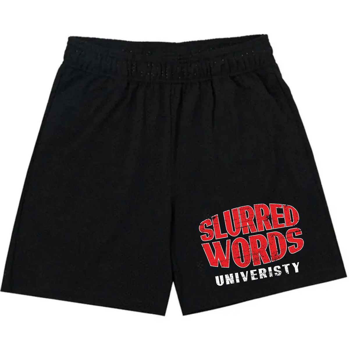 Slurred Words University Black Gym Shorts (JR)