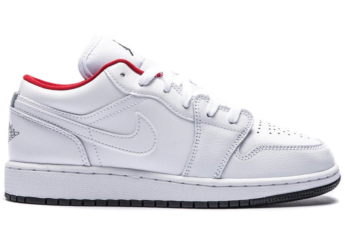 Jordan 1 Low White Gym Red Black (GS)