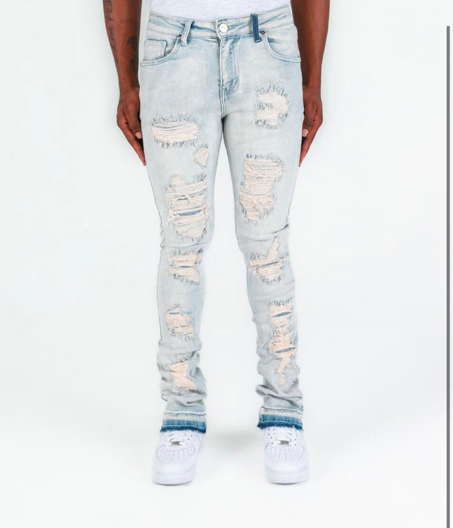 PHEELINGS - "SEIZE THE DAY" FLARE STACK DENIM - LIGHT