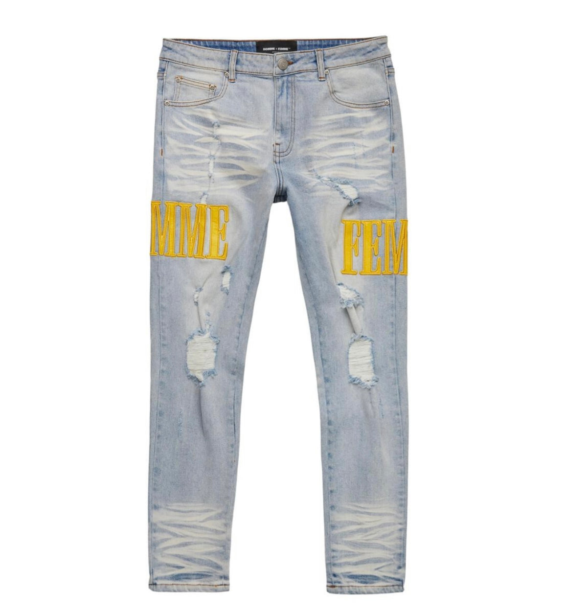 HOMME FEMME - Letterman Denim Blue with Yellow
