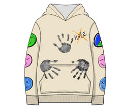 SMILEY PEACE HOODIE - OFF WHITE