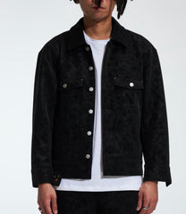 DIET STARTS MONDAY - VEGAN SUEDE TRUCKER - BLACK