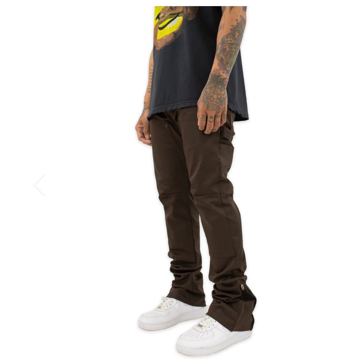 MINT CREW CARPENTER STACK PANT - BROWN