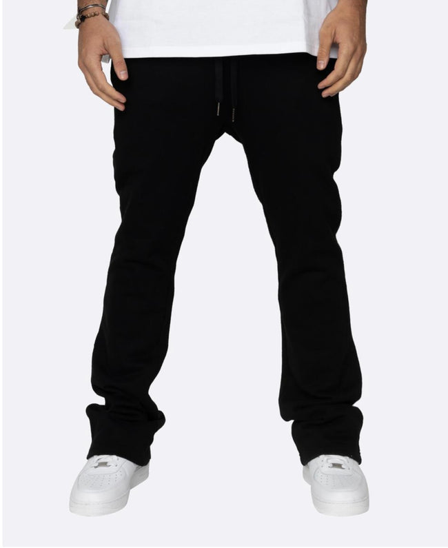 EPTM - FRENCH TERRY FLARE PANTS - BLACK