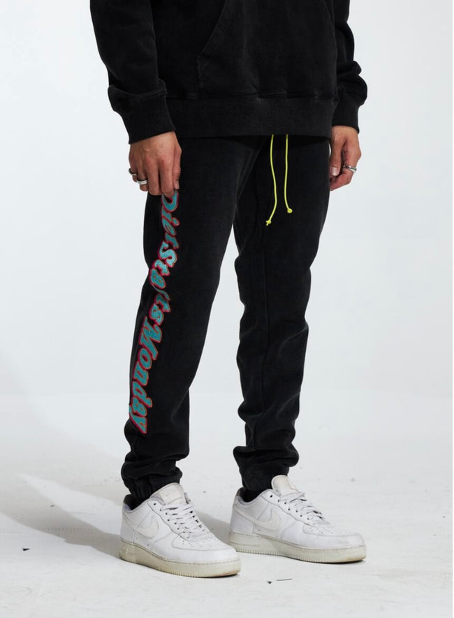 DIET STARTS MONDAY - SPELL OUT SWEATPANTS - BLACK