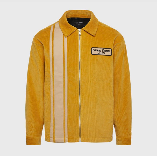HOMME FEMME - Corduroy Crew Jacket Yellow