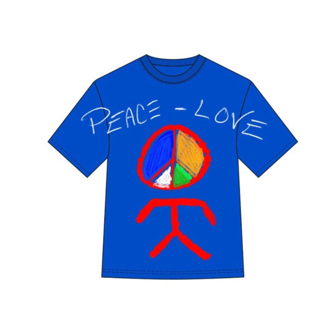 PEACE LOVE TEE - ROYAL
