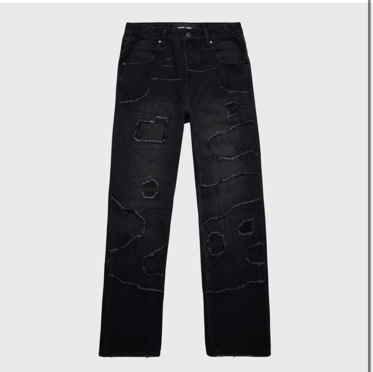 HOMME FEMME LA - Decayed Denim Jean Black