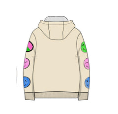 SMILEY PEACE HOODIE - OFF WHITE