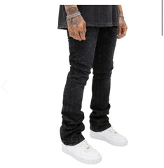 MINT CREW DENIM WASHED FLARES -  OBSIDIAN