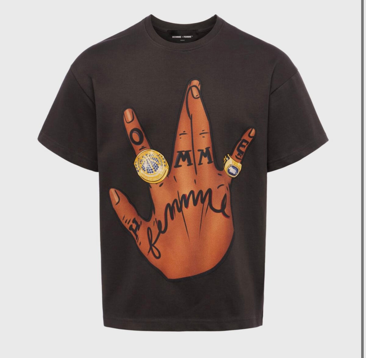 HOMME FEMME -  Twisted Champs Tee CharcoaL