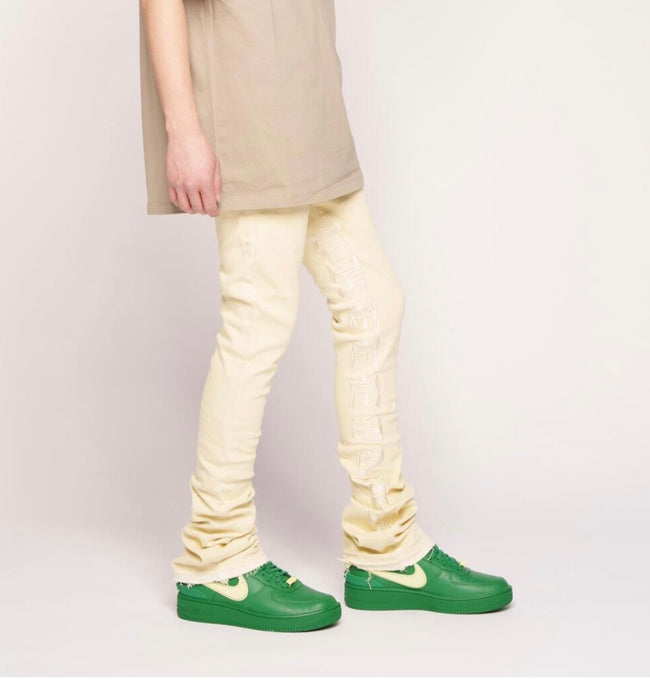PHEELINGS - "AGAINST ALL ODDS" FLARE STACK DENIM  - CREAM
