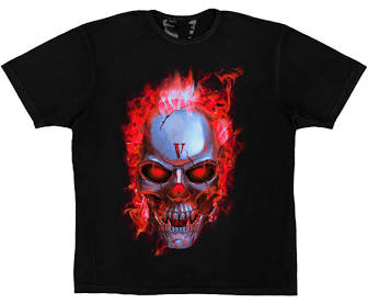 Vlone Skully Red Flame T-shirt Black (KV)