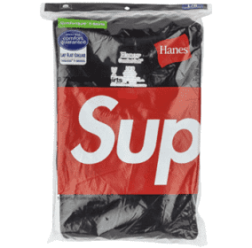 Supreme Hanes Tagless Tees (3 Pack) Black (KH)